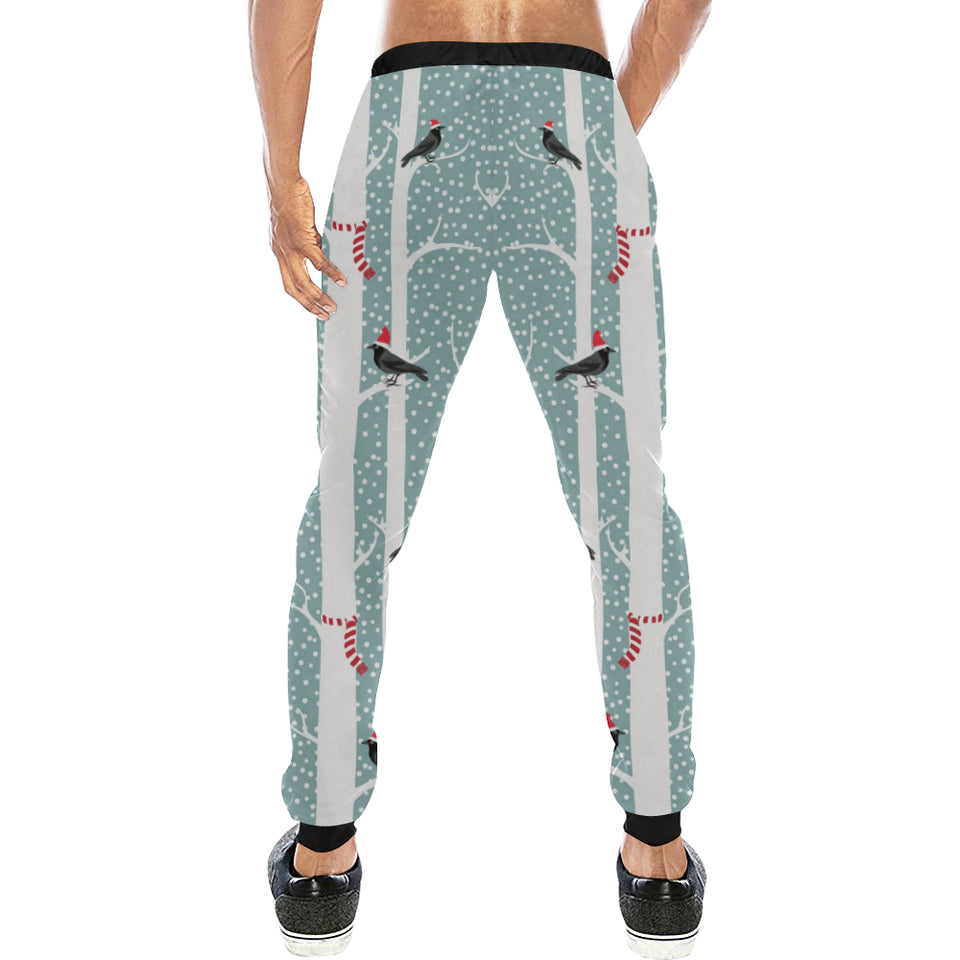 Crows christmas hat scarf Unisex Casual Sweatpants