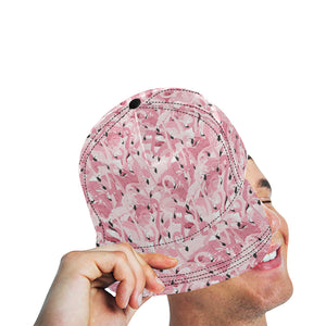 Pink flamingos pattern background All Over Print Snapback Cap