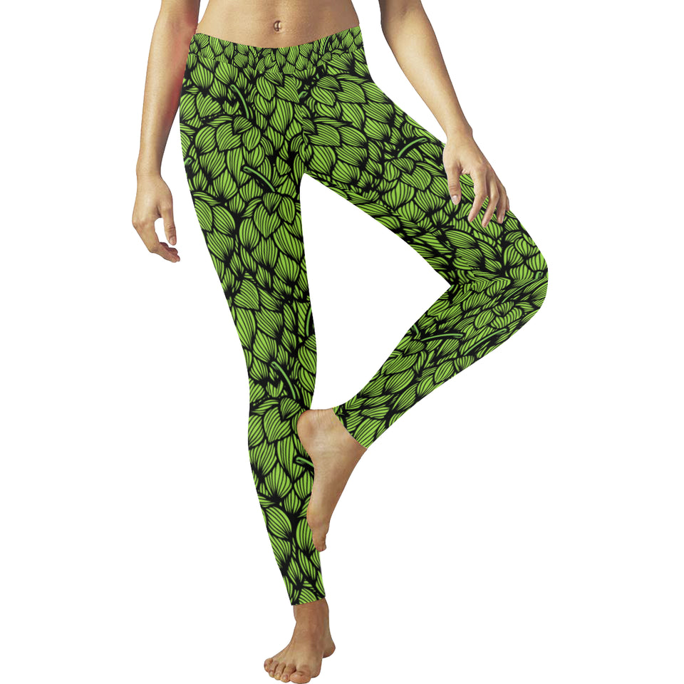 Green hop pattern Women's Legging Fulfilled In US