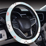 White cute pomeranian pattern Car Steering Wheel Cover