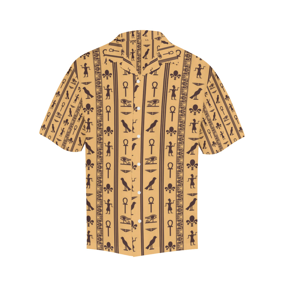 Egypt Hieroglyphics Pattern Print Design 02 Men's All Over Print Hawaiian Shirt (Model T58)