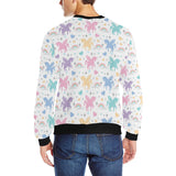 colorful unicorn rainbow heart pattern Men's Crew Neck Sweatshirt