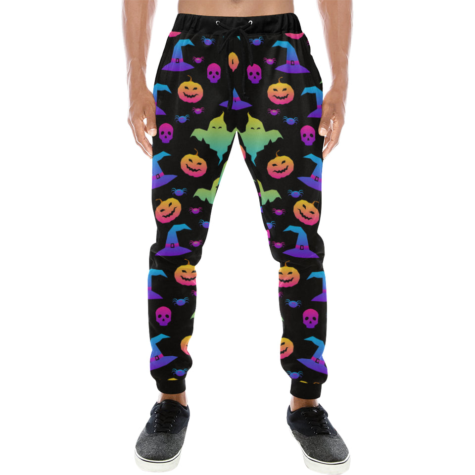 Colorful halloween background Unisex Casual Sweatpants