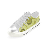 Sliced kiwi pattern Women's Low Top Canvas Shoes White