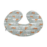 Beautiful deers Winter Christmas U-Shaped Travel Neck Pillow