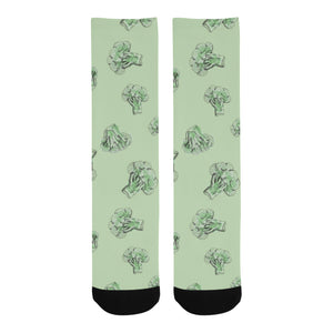 broccoli sketch pattern Crew Socks