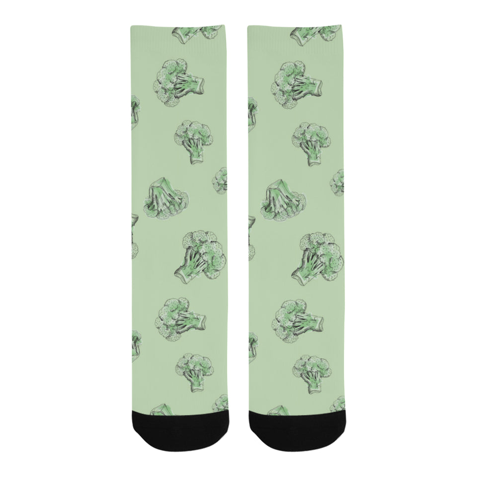 broccoli sketch pattern Crew Socks