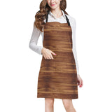 Wood Printed Pattern Print Design 04 All Over Print Adjustable Apron