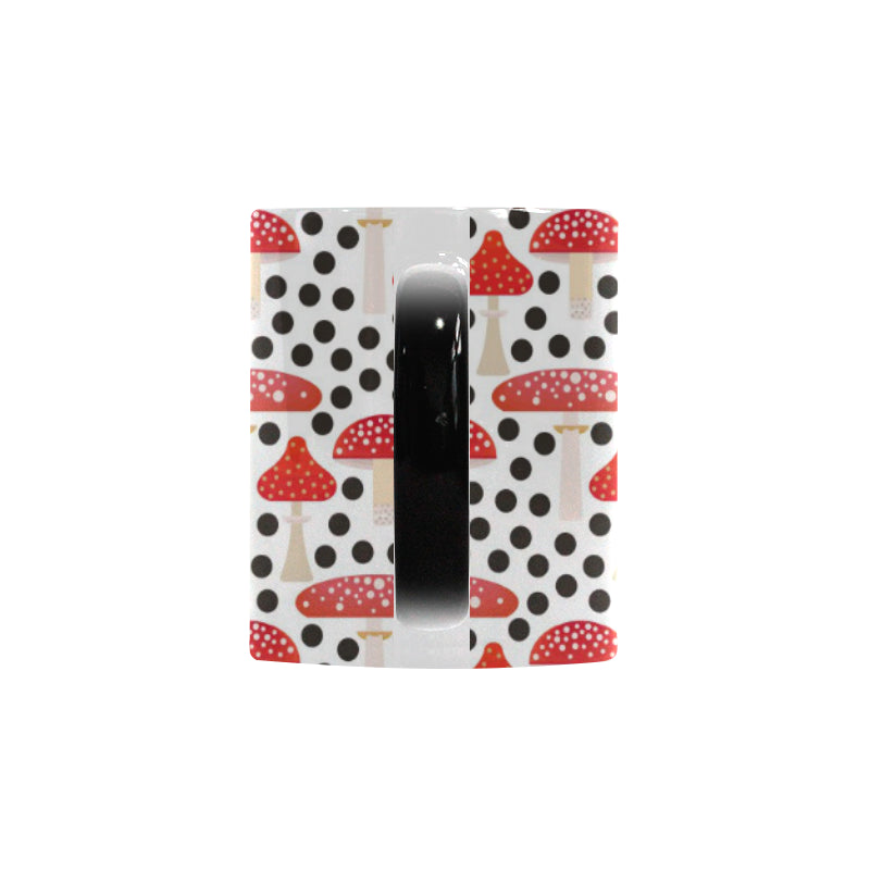 Red mushroom dot pattern Morphing Mug Heat Changing Mug