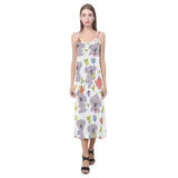 Cute koalas teapots tea V-Neck Open Fork Long Dress