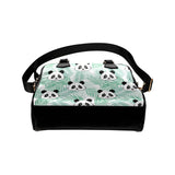 Panda pattern tropical leaves background Shoulder Handbag