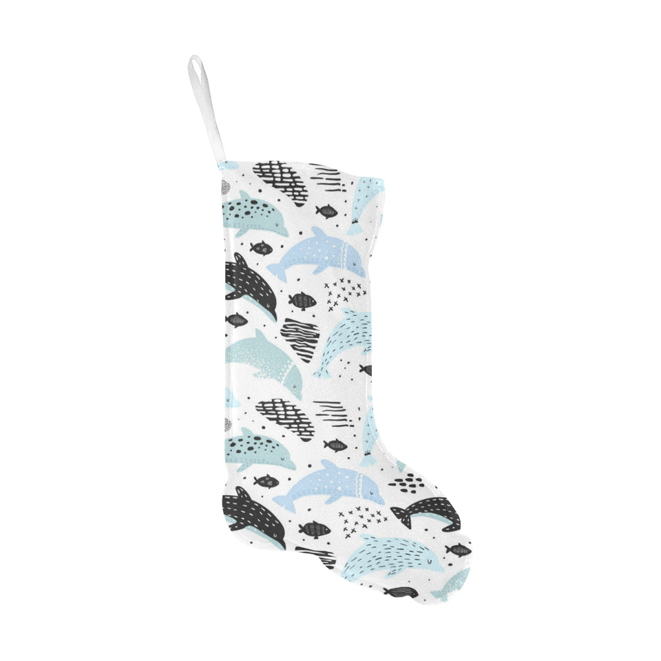Cute dolphins Childish Style pattern Christmas Stocking