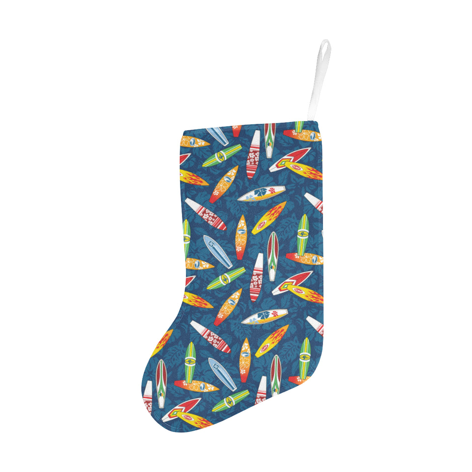 Surfboard Pattern Print Design 01 Christmas Stocking