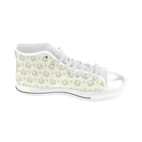 Cute cartoon frog baby pattern Men's High Top Canvas Shoes White