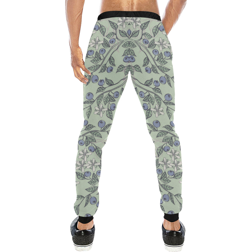 hand drawn blueberry pattern Unisex Casual Sweatpants
