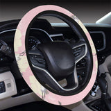Japanese crane rose pattern Car Steering Wheel Cover