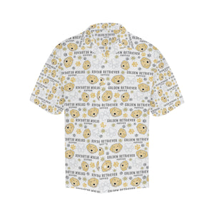 Golden Retriever Pattern Print Design 04 Men's All Over Print Hawaiian Shirt (Model T58)