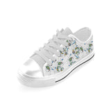 Peacock feather pattern Men's Low Top Shoes White