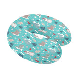 Christmas cute siberian husky puppie pattern U-Shaped Travel Neck Pillow