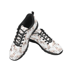Bull Terrier Pattern Print Design 04 Men's Breathable Sneakers ( Model 055)