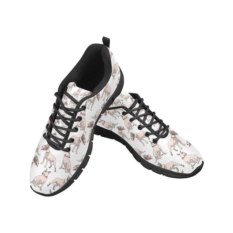 Bull Terrier Pattern Print Design 04 Men's Breathable Sneakers ( Model 055)
