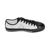 Snowflake pattern white background Women's Low Top Canvas Shoes Black
