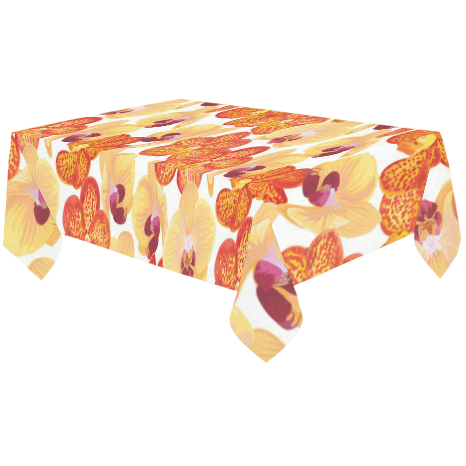 Orange yellow orchid flower pattern background Tablecloth
