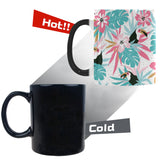 Toucan tropical flower leave pattern Morphing Mug Heat Changing Mug