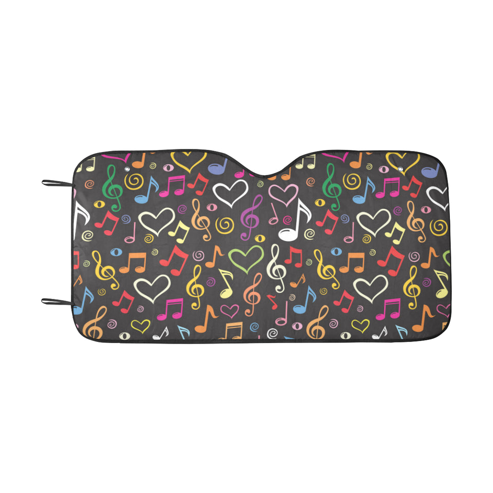 Music Notes Pattern Print Design 02 Car Sun Shade
