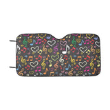 Music Notes Pattern Print Design 02 Car Sun Shade