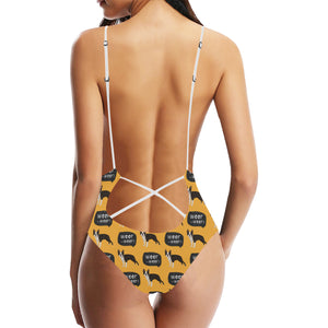 Boston terrier design pattern Women's One-Piece Swimsuit