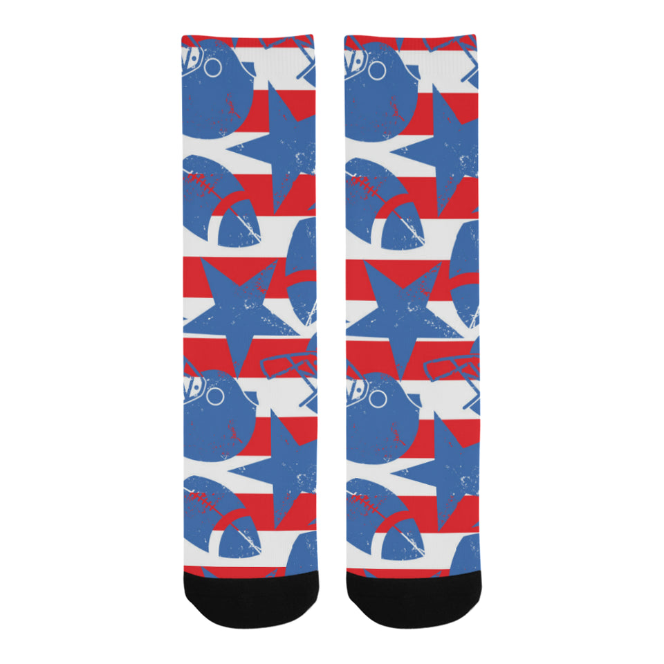 American football ball star stripes pattern Crew Socks