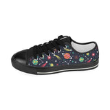 colorful space pattern planet star Kids' Boys' Girls' Low Top Canvas Shoes Black