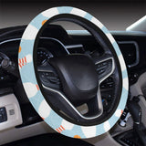 Bowling ball bowling pins blue blackground Car Steering Wheel Cover