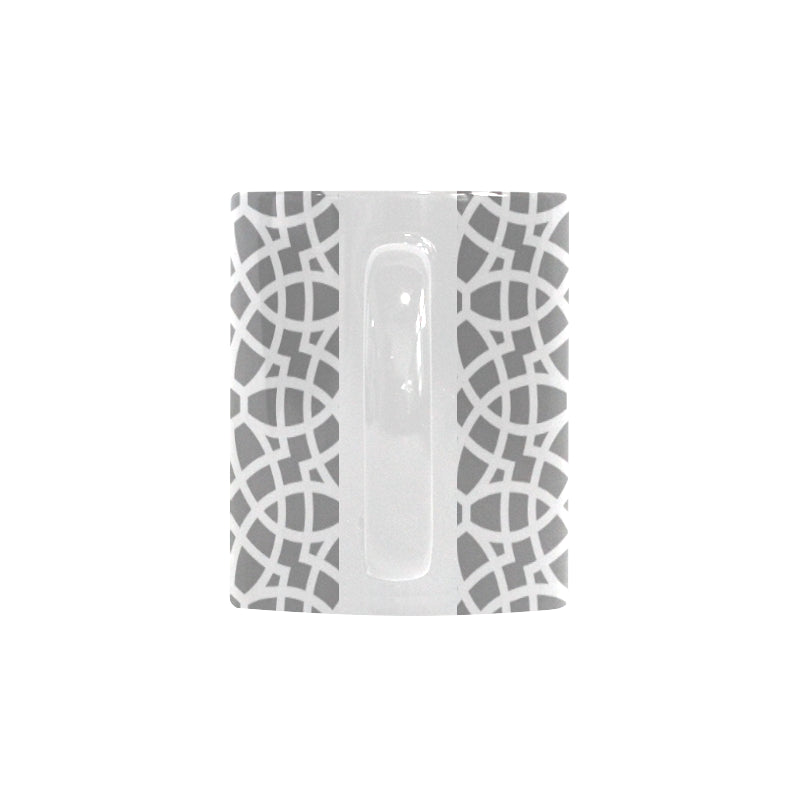 arabic gray pattern Classical White Mug (Fulfilled In US)