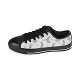Watercolor cute rabbit pattern Men's Low Top Canvas Shoes Black
