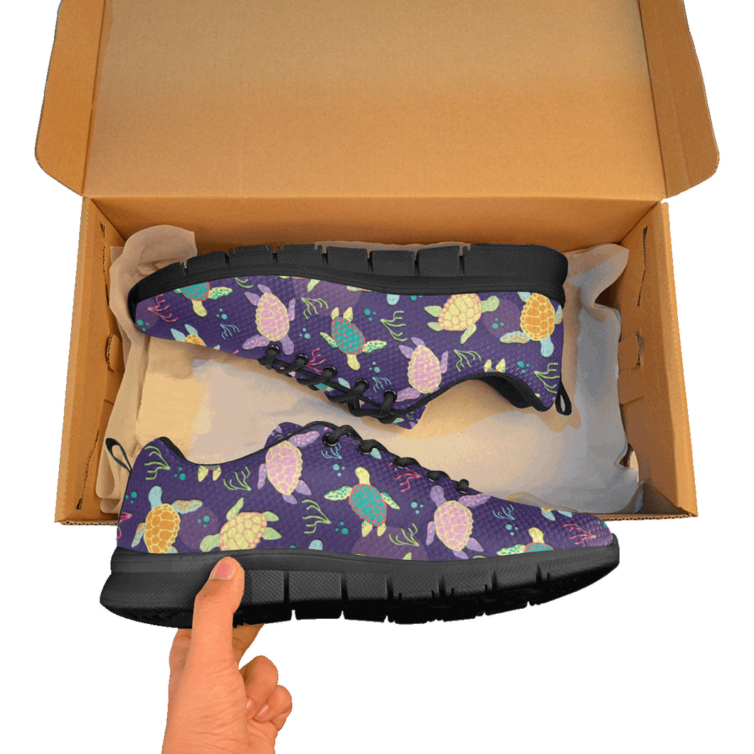Colorful sea turtle pattern Women's Sneaker Shoes