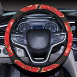 Tomato black background Car Steering Wheel Cover