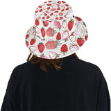 watercolor hand drawn beautiful strawberry pattern Unisex Bucket Hat