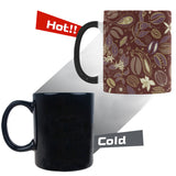 Coffee bean flower pattern Morphing Mug Heat Changing Mug