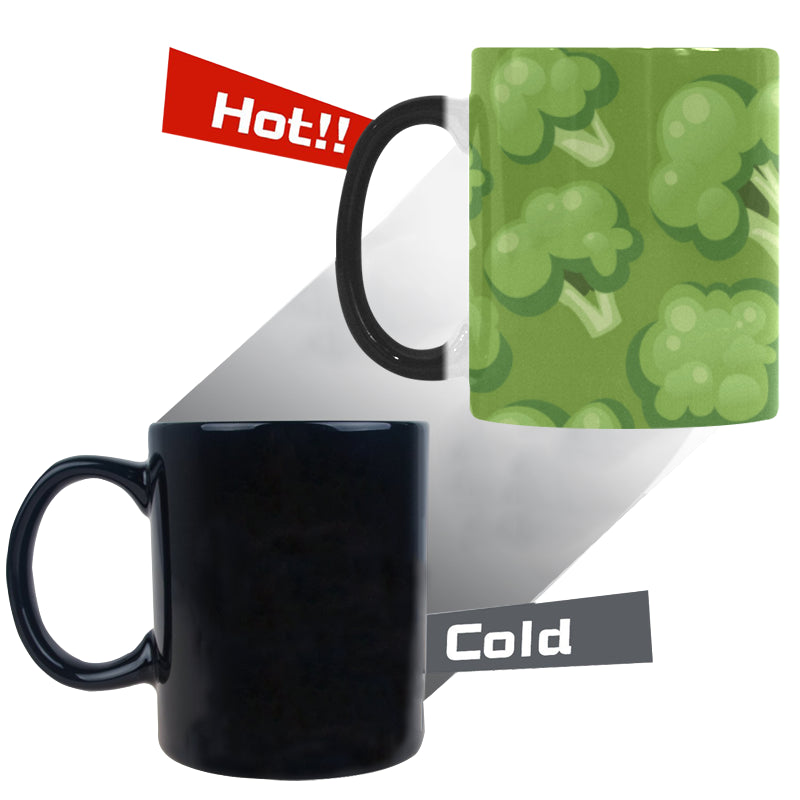 Broccoli pattern green background Morphing Mug Heat Changing Mug