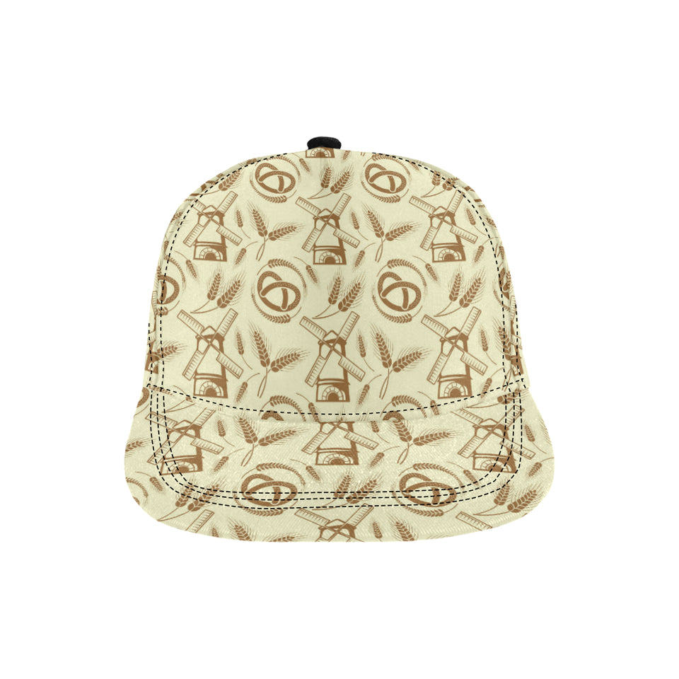 Windmill Wheat pattern All Over Print Snapback Cap