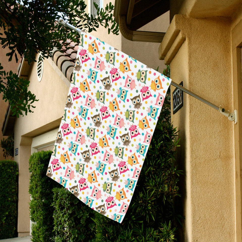 Color cute owl pattern House Flag Garden Flag