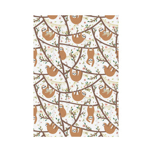 Sloths hanging on the tree pattern House Flag Garden Flag