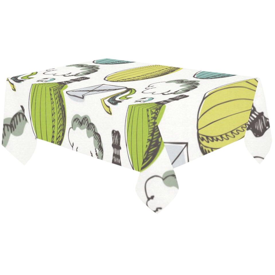 Hot Air Balloon Bird Cloud Pattern Tablecloth