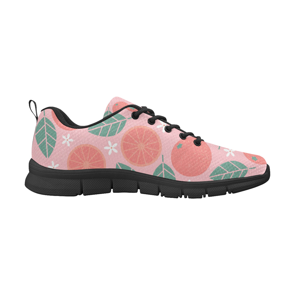 Grapefruit leaves flower pink background Men's Sneaker Shoes
