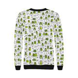 Sketch funny frog pattern Women's Crew Neck Sweatshirt