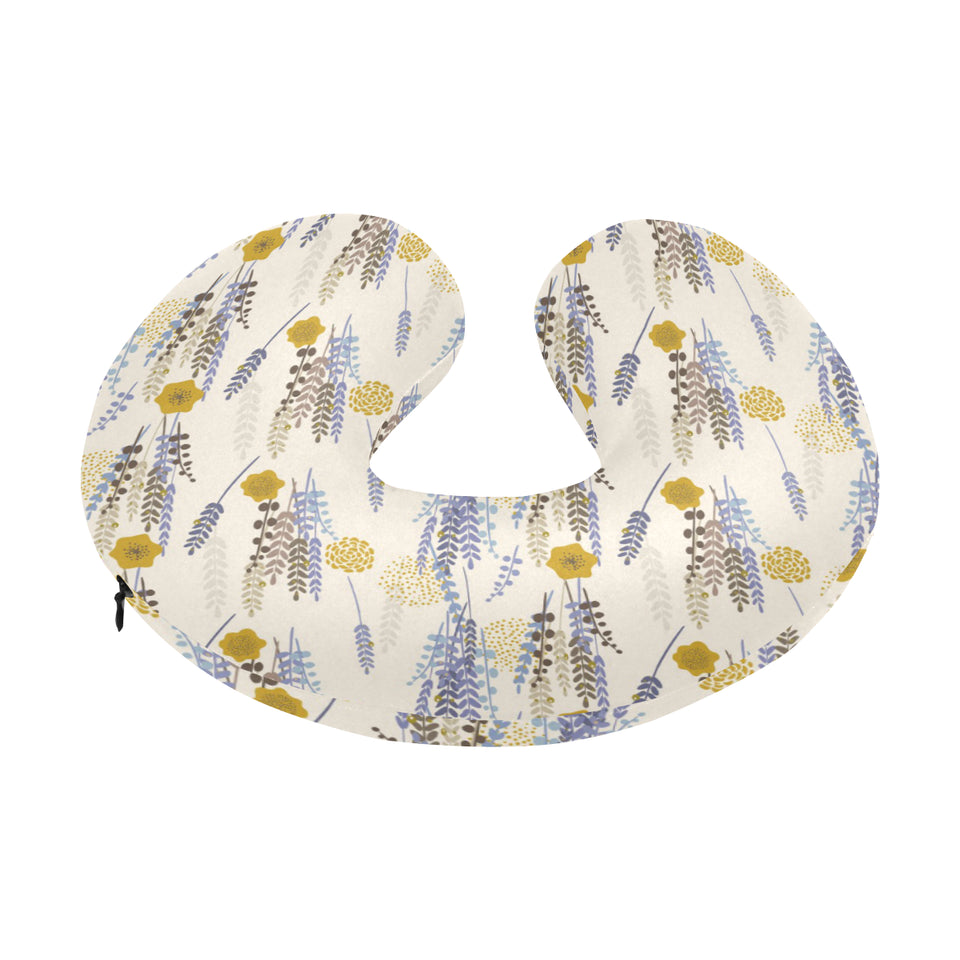 Lavender modern pattern blackground U-Shaped Travel Neck Pillow