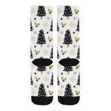 Christmas tree holly snow star pattern Crew Socks