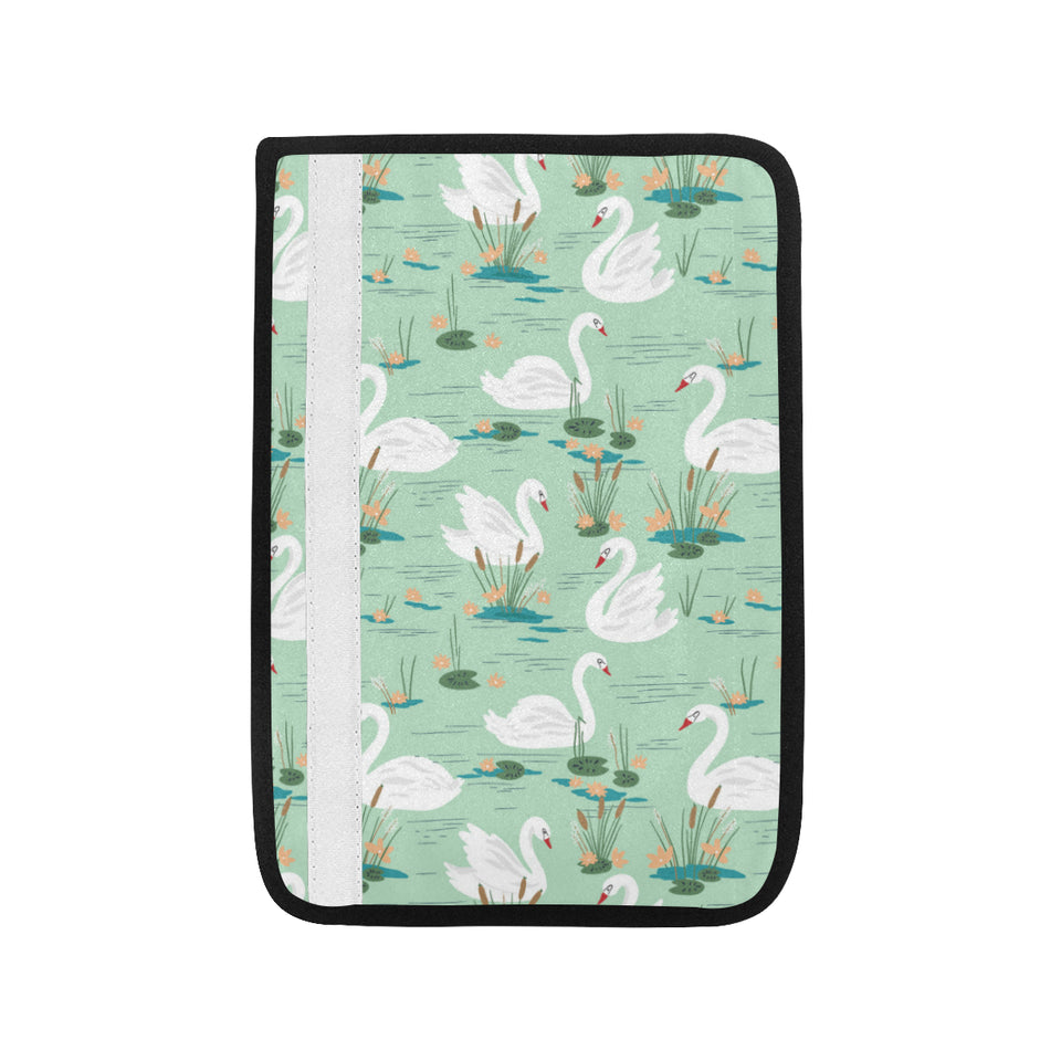 White swan lake pattern Car Seat Belt Cover